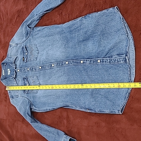 Wrangler Denim Blue Buttoned Long Sleeve Shirt Dress - Picture 6 of 9
